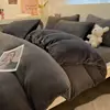 Juego de Cama de Terciopelo de Leche de Cuatro Piezas Espesado Vellón Coral Doble Cara Funda Nórdica de Vellón Sábana de Franela Juego de Tres Piezas Estilo Invierno