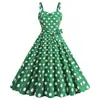 L Fábrica de Comércio Exterior Fonte Transfronteiriça Roupas Femininas Sexy Alça Fina Tomara-que-caia Estampa de Bolinhas Babado Linha A Grande Rodado Vestido