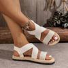 Sandalias perennes de comercio exterior para mujer 2024 nuevas sandalias romanas ultraligeras de suela gruesa con cruz ligera zapatos de mujer de talla grande al por mayor