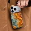 Funda de Teléfono de Película Brillante Ámbar con Patrón de Mármol Más Vendida de Amazon de Doble Capa para iPhone 17 y Apple 16Pm