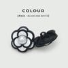 Botões de camélia de metal preto e branco, flor estéreo, pérola, casaco feminino, terno, botões, moda, botões decorativos