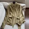 2026 Nueva Chaqueta Fina Cardigan de Manga Larga con Cintura Asimétrica para Mujer al por Mayor H08HT8901