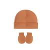 Comercio Exterior Más Vendido Gorro de Punto Acanalado de Color Sólido para Bebé con Dobladillo Gorro de Poner Juego de Manoplas Anti-Rayaduras Gorro Lindo para Bebé Recién Nacido