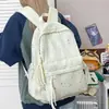 Mochila Escolar de Nuevo Estilo, de Aspecto Elegante, Estilo Coreano, Estilo Ins, Casual, para Viajes, Ligera, con Patrón de Estrellas para Estudiantes