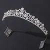 Novo Conjunto de Headwear para Palco de Casamento Moda Coreana Coroa de Strass Pente de Cabelo Colar Brincos Conjunto de Três Peças