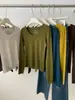 Camiseta de manga larga con cuello en U estilo coreano para mujer, para realzar el color, retro, capa interior cálida, top adelgazante de capa base Otoño/Invierno 2026