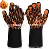 Guantes Resistentes a Altas Temperaturas para Hornear Barbacoa Horno Microondas Retardantes de Llama 500-800 Grados Calor de Horno Resistentes al Corte Mangas Táctiles Aramida