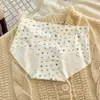 Estilo Pastoral Estampa Floral Seda Gelada Fresca Roupa Íntima Fina Sensação de Pele Nuada Não Marca na Virilha Meninas Alunas do Ensino Fundamental Alunas do Ensino Médio Calcinhas de Cintura Média