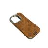 Capa de Celular de Couro Marrom com Flor Estéreo de Outono e Inverno Adequada para Apple 17Promax Iphone14 Anti-Queda 13/11