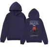 Sudadera con capucha de diseño de marca de moda con estampado de rosa y llama es simple y versátil