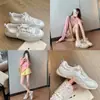 Versão em Couro dos Tênis de Treino Waffle Soufflé para Mulheres, Malha Respirável Versátil Sapatos Casuais Esportivos de Balé, Sapatos de Solado Grosso Forrest Gump