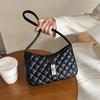 Bolso de axila rombo texturizado para mujer 2023 nueva moda simple portátil pequeño bolso cuadrado estilo occidental para ir al trabajo bolso de hombro