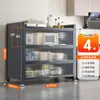 Estante de Cocina de Pie Gabinete de Almacenamiento Multicapa Horno de Microondas Doméstico Gabinete Multifuncional con Puerta Gabinete de Almacenamiento a Prueba de Polvo