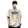 Camiseta Masculina Pesada de Manga Curta, Nova Moda Tendência Estilo Hong Kong, Tamanho Grande, Caimento Solto, Peça Versátil Gola Redonda para Homens, Transfronteiriça
