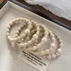 Elástico de Cabelo com Pérolas para Mulheres, Corda Elegante para Rabo de Cavalo, Não Danifica, Elástico Durável, Acessório de Cabelo Simples e Fashion
