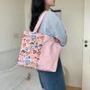 Bolsa de Lona Original de Dibujos Animados para Mujer 2025 Nueva Bolsa de Hombro de Gran Capacidad Bolsa para Estudiantes Tutorías Bolsa Tote de Nicho para Viajes