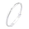 Pulsera de plata de ley S999 para mujer, pulsera maciza brillante, pulsera con inscription para novia, regalo del Día de San Valentín