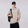 Roupa Masculina Xintang Camisa Polo Minimalista Estilo Americano Toque Fresco para Homens, Modelagem Solta, Nova Roupa de Verão Masculina, Top de Manga Curta