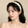 Faixa de cabelo plissada em cetim para mulheres, testa alta, faixa de cabelo cor macaron, uso diário, lavagem do rosto, acessório de cabelo para alisar o cabelo, estoque de fábrica