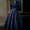 Vestido de Novia Ligero Estilo Francés Nupcial AliExpress Vintage Simple Estilo Mori Cuello de Pie Largo Elegante Cuello en V Saliente Vestido de Noche para Mujer