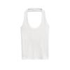 Exportación Transfronteriza Ropa de Mujer 2025 Verano Estilo Europeo y Americano Top Camisola sin Mangas con Halter de Espalda Descubierta de Color Puro para Mujer F79883