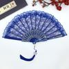 Abanico de Encaje Retro Europeo para Mujer Verano Abanico de Orquídea Accesorios para Fotografía de Danza Performance Abanico Plegable