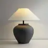Lámpara de Mesa Regulable de Arcilla Estilo Japonés Cerámica Gruesa Estilo Chino Sala de Estar Hotel Casa de Huéspedes Dormitorio de Diseñador Mesita de Noche Lámpara Decoración