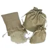 Bolsa de lino imitación faja bolsa de embalaje para joyería bolsa de lino cuerda de algodón cordón bolsa de almacenamiento para granos varios bolsa de regalo en stock