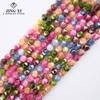 Turmalina de piedra natural color corte fideos grandes uso mixto 8mm cuentas talladas diez mil corte diy pulsera collar joyería al por mayor