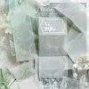 Estilo coreano papel blanco liso esquina papel ácido sulfúrico tiras largas borde ondulado notas adhesivas material papel flores película de encaje base para diario decoración