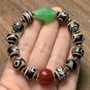 Pulsera de cuentas de nueve ojos envejecida con alto aceite pulpa vieja pulsera de cuentas de múltiples tesoros pulsera de ágata de cuentas de tres ojos al por mayor
