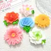 Flor de peonía de simulación brillante accesorios hechos a mano con pegamento de crema DIY accesorios pequeños de resina creativa material para hebilla de zapato con agujero