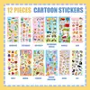 Producto Nuevo Transfronterizo 12 Pegatinas de Dibujos Animados Pegatinas de Elementos para Manualidades Set Lindo de Dibujos Animados Pegatinas Impermeables Regalo para Niños