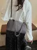 Bolso Cruzado tipo Baguette de Color Sólido Casual para Mujer 2025 Otoño Nueva Moda Estilo Niche Escarchado Bolso de Hombro Único