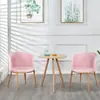 Mesa de Comedor y Sillas de Negociación Nórdica Imitación Madera Maciza Combinación Moderna Simple Apartamento Pequeño Creativo Ocio Mesa Redonda Silla Tienda de Té con Leche