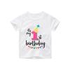 TT867 Camisetas de cumpleaños infantiles de gran venta para padres e hijos, con alfabeto digital impreso, regalo para estudiantes. Manga corta.