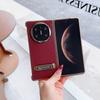 Funda para Teléfono Móvil Plegable de Pantalla Plegable de Cuero con Soporte de Hardware Invisible Galvanizado para Negocios Adecuada para Huawei Mate X6 X5 Cuero