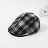 Nuevo sombrero retro a cuadros de estilo japonés para mujer, estilo coreano, octogonal, combina con todo, con diseño de vendedor de periódicos, talla única.