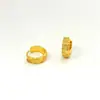 Textura irregular hebilla de oreja pequeña pendientes de flor hoja repujada medieval joyería de aretes retro exquisitos para mujer venta al por mayor