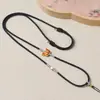 Corda de Pingente Tecida à Mão Corda de Colar Estilo Tibetano Corrente de Suéter Corda para Pendurar Jade Étnico Pingente de Pescoço Corda para Pendurar Thangka
