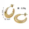 Pendientes Geométricos Populares Transfronterizos Europeos y Americanos en Forma de U de Acero Inoxidable Dorado de 18 Quilates para Mujer, Pendientes de Lujo Ligero Vintage de Gama Alta al por Mayor