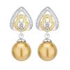 Fábrica de Joyería Pendientes de Flor de Perla de Lujo Ligero Estilo Francés, Pendientes Elegantes de Gama Alta, Pendientes para Mujer al por Mayor
