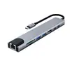 Estación de Acoplamiento Lector de Tarjetas Ocho en Uno Expansor de Doble Cabezal Tipo-C Base de Expansión USB Estación de Expansión USB Multi-Puerto