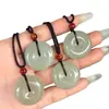 Colgante de Jade Aventurina Natural de Xinjiang, Colgante de Buda para Hombres y Mujeres, Collar Vintage de Cerradura de Nube