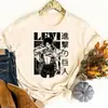 Camiseta casual de anime levi ackerman Camiseta con estampado de personaje de Attack on Titan Algodón