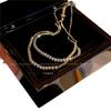 Nuevo Brazalete de Circonita Brillante de Nicho 2025 Nuevo Blanco Microincrustado Chapado en Oro Real Cuerda de Mano