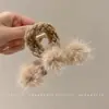 Pinza de garra de felpa grande y moderna para mujer, linda y única, pinza de tiburón para otoño e invierno, alto valor estético, realza el volumen del cabello, accesorio para el cabello