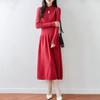 Vestido Feminino de Lã Pura com Gola Alta, Novo Estilo Chinês Estilo Nacional Botão de Disco Vestido Cheongsam, Elegante Estilo Pulôver Saia Acima do Joelho