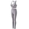 Alças Largas, Lindo Design nas Costas, Renda Vazada, Confortável, Alivia a Pressão, À Prova de Impacto, Suporte Lateral para os Seios, Suporte para o Peito, Calça Longa, Conjunto de Sutiã Esportivo com Botões