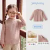 [Novo 2 itens 15% de desconto] camiseta infantil de manga comprida jellybaby gola alta básica para meninos 5 outono para meninas